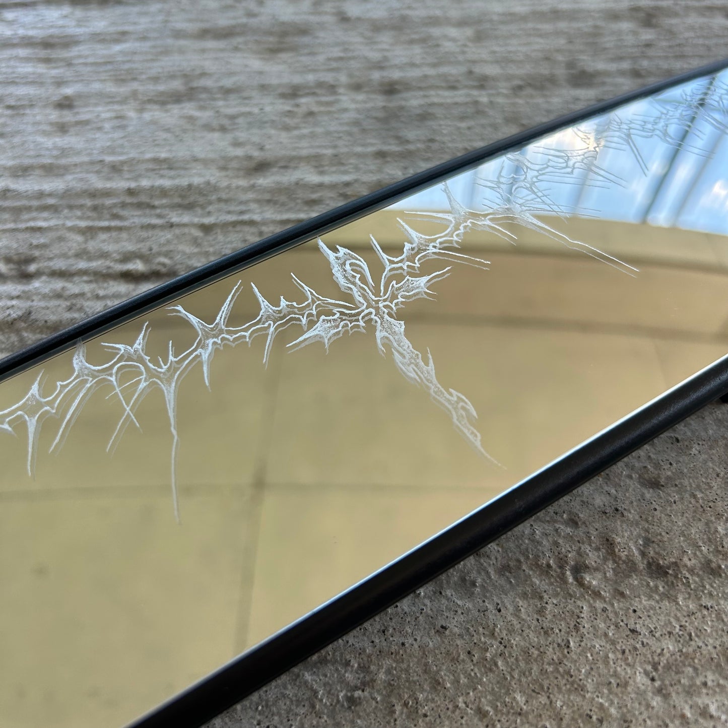Thorns & Cross Engraved Mirror